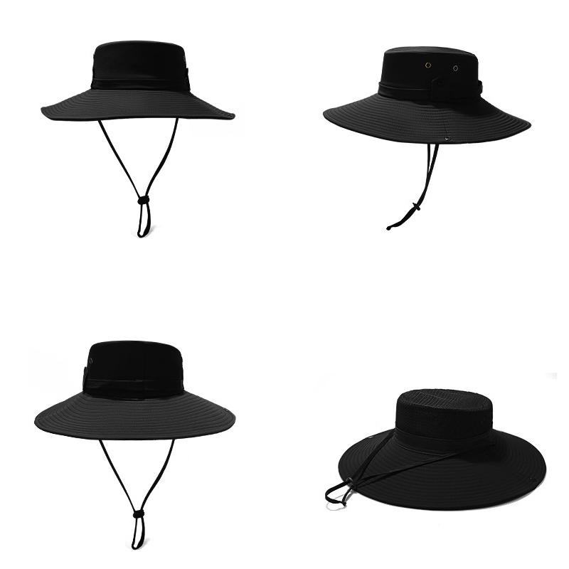 Four Seasons Fisherman Hat Men Women Western Cowboy Hat Breathable Outdoor Mountaineering Camping Fishing Big Brim Hat