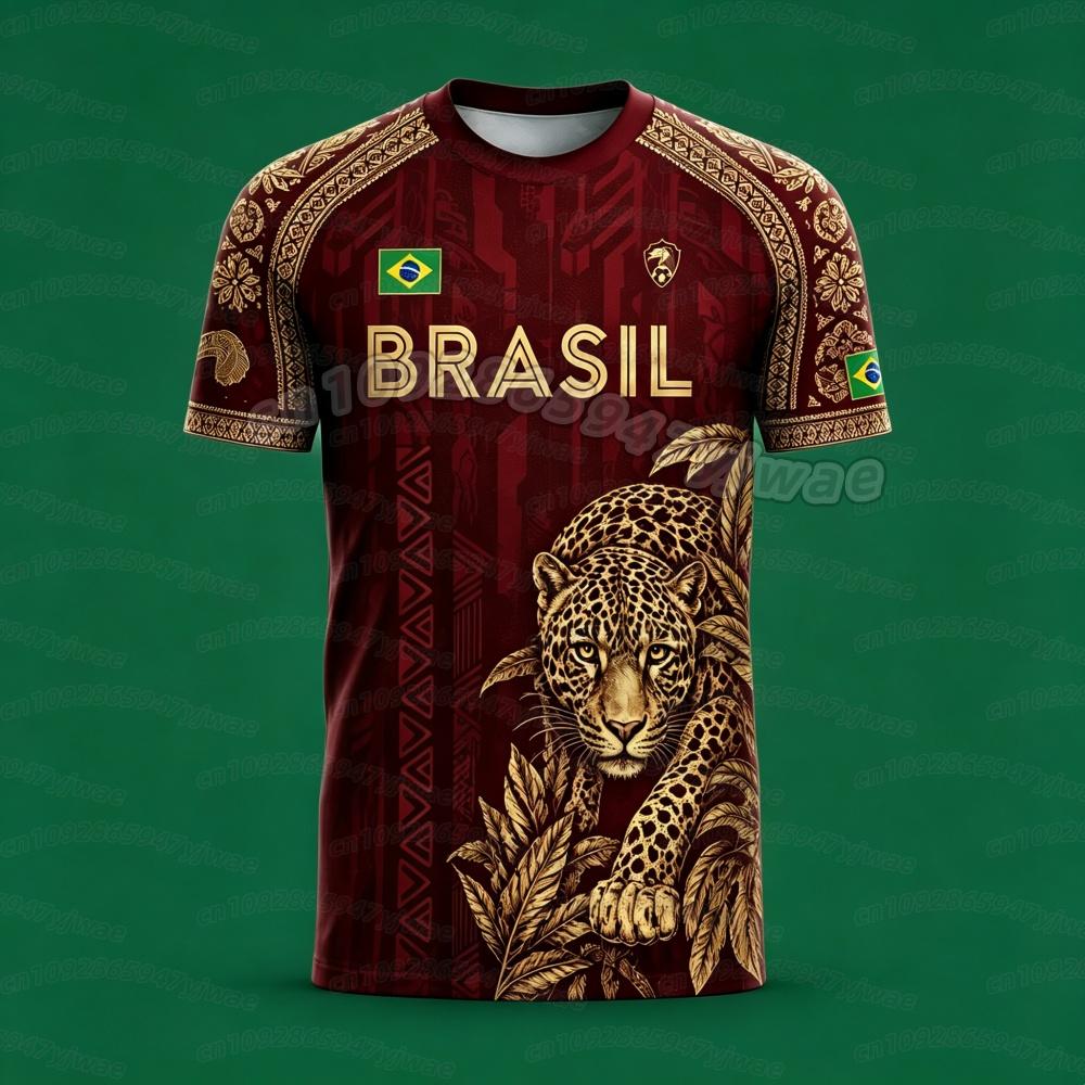 2026 Summer brasil Flag Print T Shirt For Men Soccer Fans Short Sleeve Outdoor Football Sport Casual Mens Women Beach T Shirt