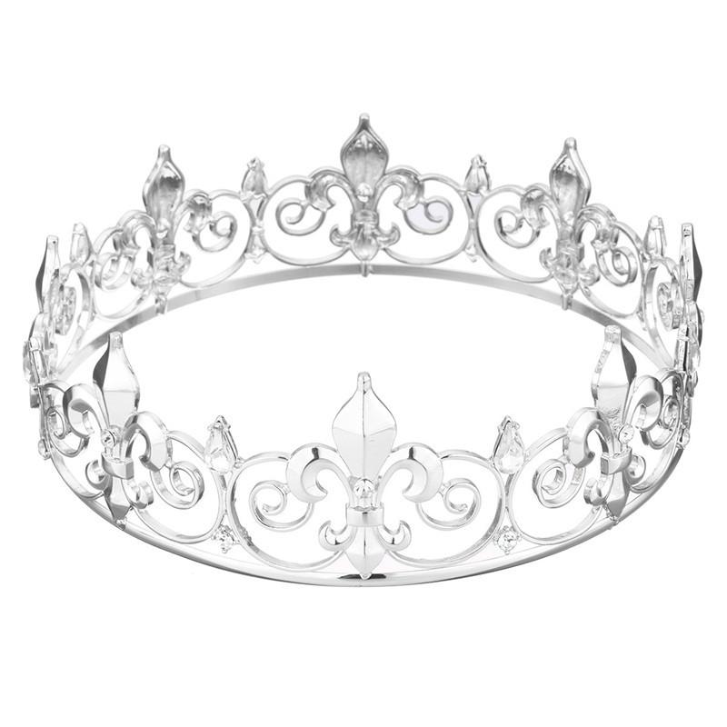 Popular Alloy Electroplated Round Baroque Large Crown Wedding Bridal Hair Accessories Hair Crown Palace Phoenix Crown