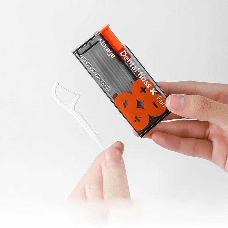 Automatický úložný box na zubní nit Pop-up dávkovač zubní nitě s 10 ks nitě Zubní ústní hygiena Péče Přenosný