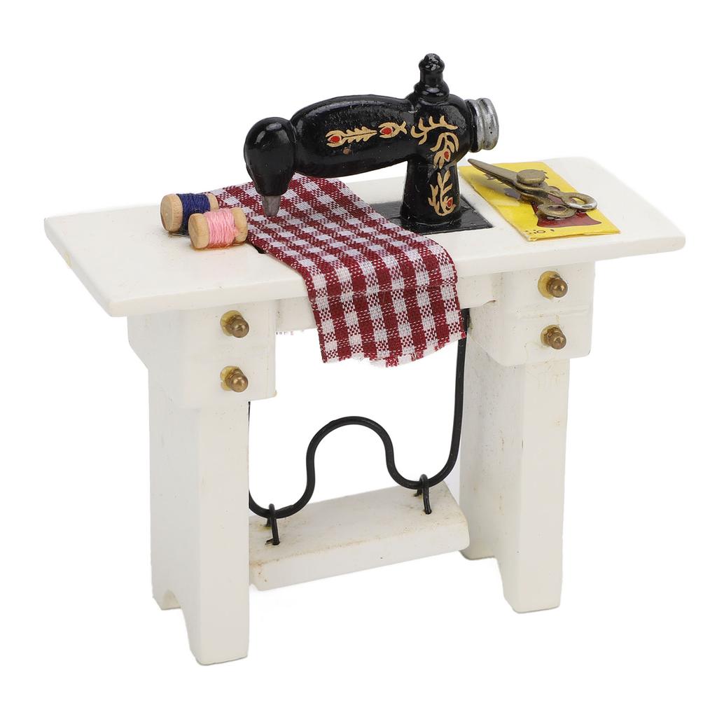 1:12 Dollhouse Miniature Sewing Machine Vintage Dollhouse Furniture Accessory Simulation Sewing Mach