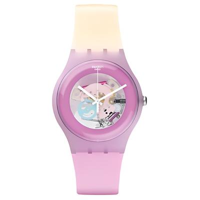 Quartz Movement 30 Meters Waterproof Women's Watch Swiss Watch 41mm Hollow Dial Plastic Case Silicone Strap Suop101