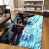 Black Clover2 Flannel Pattern Square Carpet,Area Rug,Carpet Rug for Living Room Bedroom Sofa Playroom Decor,Non-slip Floor Mat