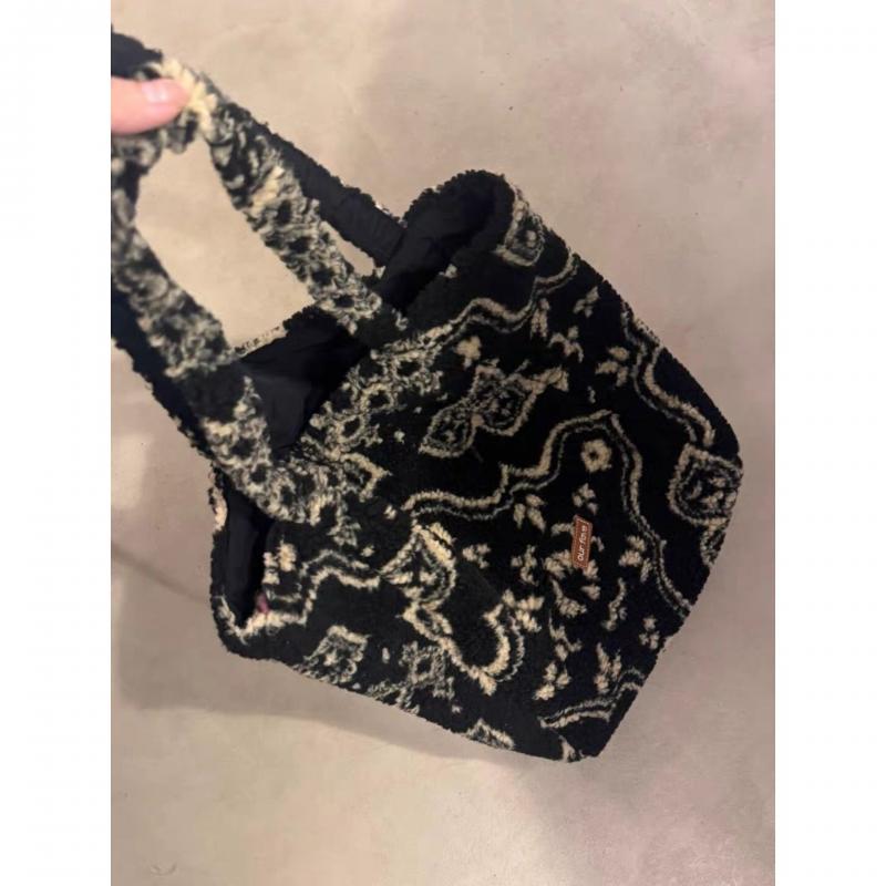 Fall Winter New Wool Tote Bag for Women, Large Capacity Shoulder Bag, Casual Commuter Crossbody Bag