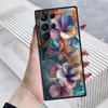 Butterfly flower pattern Phone Case For Samsung Galaxy S26 S25 S24 S23 S22 S21 S20 Ultra Plus FE 5G Black Soft TPU