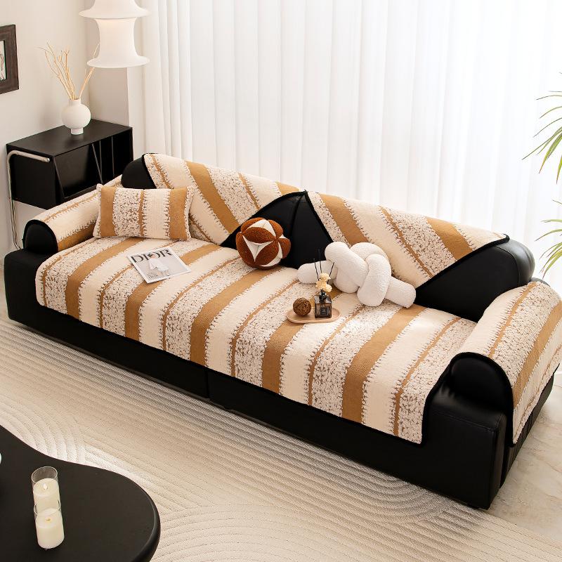 Simple  New Autumn And Winter Plush Leather Sofa Cushion Cover Cloth Towel Non-Slip Cover Thickened Seat Cushion Anti-Cat Claws