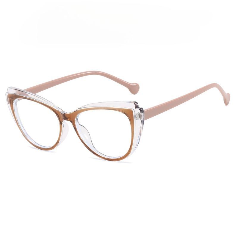 

Женские винтажные очки для чтения Унисекс Оверсайз оправа Высокая четкость Очки для дальнозоркости Стильные очки «кошачий глаз» для пресбиопии +100 коричневый