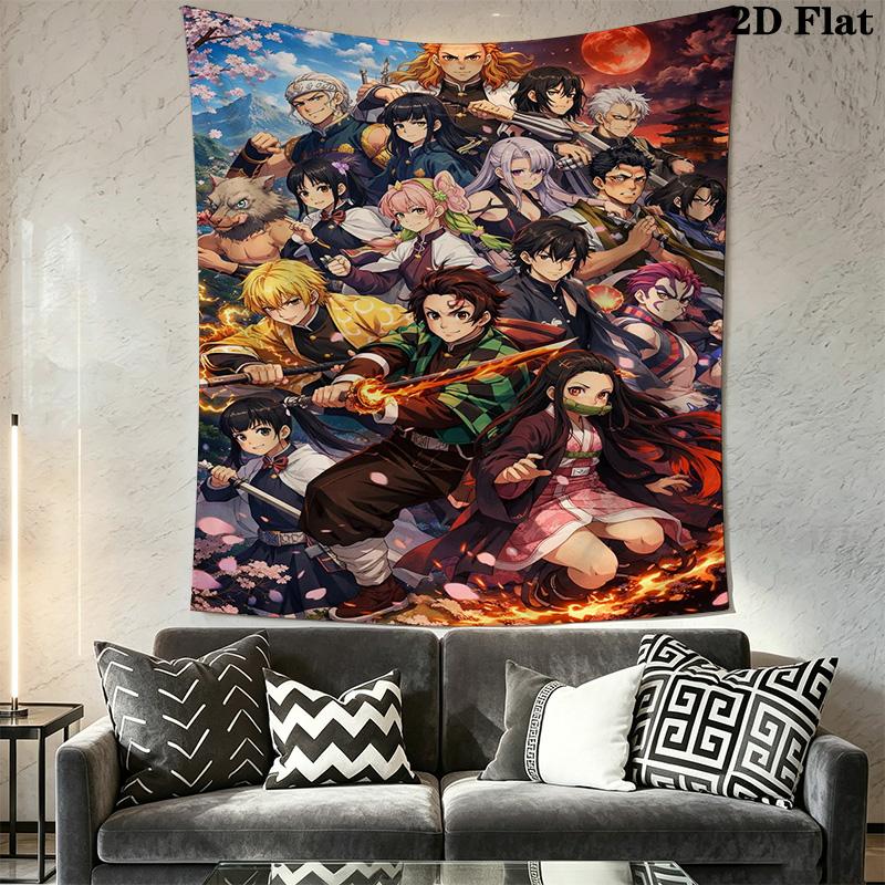 Demon Slayer Entertainment District Arc Tapestry Background Cloth Fashion Print Atmospheric Background Cloth Wall Covering Decoration