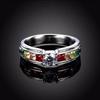 Color Rainbow Cubic Zircon Rings For Women Wedding Lovely Engagement Proposal Ring Accessory