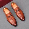 Fashion New Men's Pointed  Business Crocodile Pattern Casual Shoes Male Designer Slip On Loafers Homecoming Wedding Dress Footwear