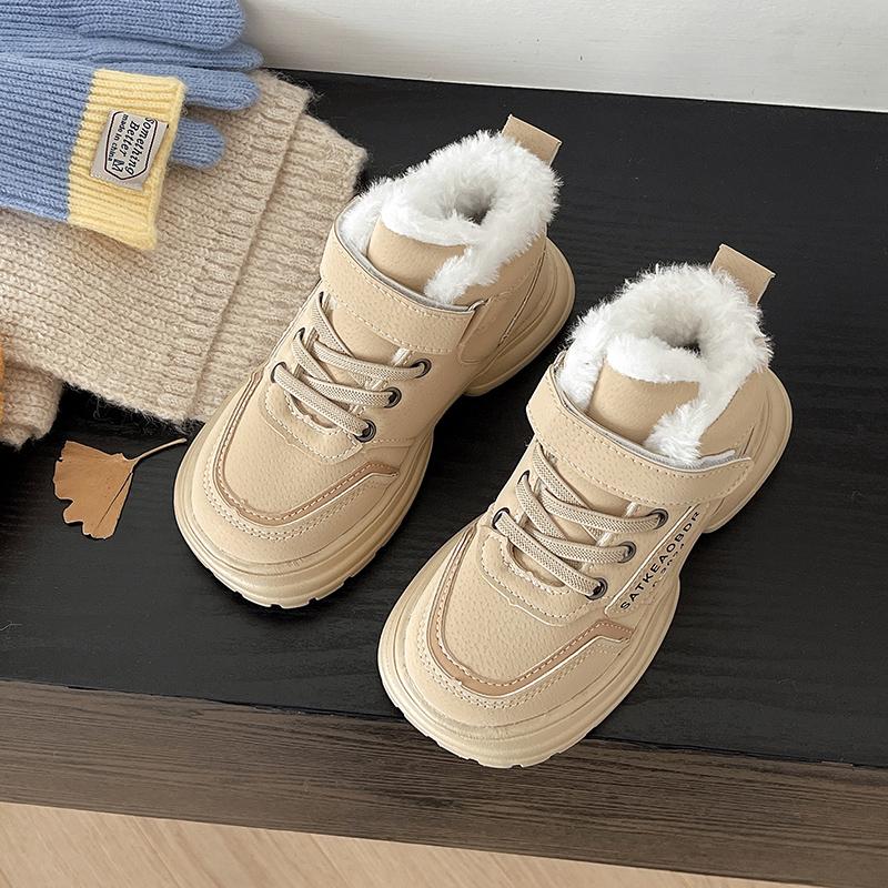 Zimní sněhule pro děti 2024 Trend Módní plyšové bavlněné boty Hřejivé silné Dětské boty z umělé kožešiny pro teenagery