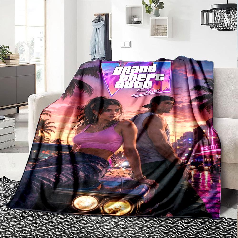 Grand Theft Auto Blanket Ultra-Soft Great for Seaside Couch Livingroom for All Occasions Stylish Decor Gifts For Family Or Friends