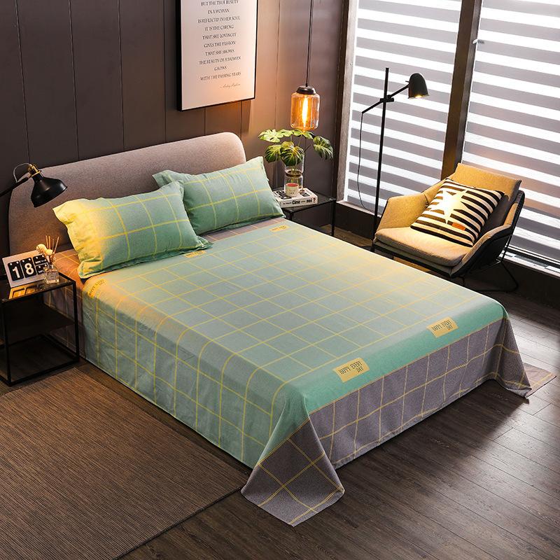 1pcs Dormitory Hotel Single Bed Sheets Elegant Geometry Printed Double Bed Sheets Cartoon Home Bedroom Decoration Supplies