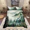 Homewish Watercolor Jungle Duvet Cover Set 2pcs/3pcs, Smoky Woodland Bedding, Botanical Pine Tree Comforter Cover Set