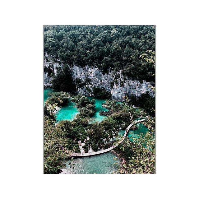 Poster cu peisaje naturii nordice, artă de perete, pictură pe pânză, imagine peisaj albastru, poster și imprimare pentru designul camerei de zi