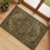 Tappeto Bohémien Vintage con Stampa Floreale, Tappetino Antiscivolo Orientale Consumato Verde Beige per Soggiorno Camera da Letto Arredamento Casa Tappeto