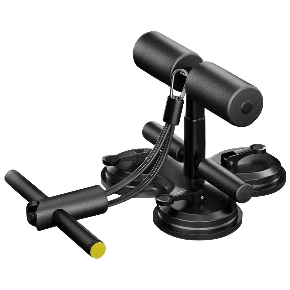 Situp Bar Assistance Device with 3 Suction Cup Sit Up Exercise Equipment with Pull Rope Adjustable Height for Strength Training