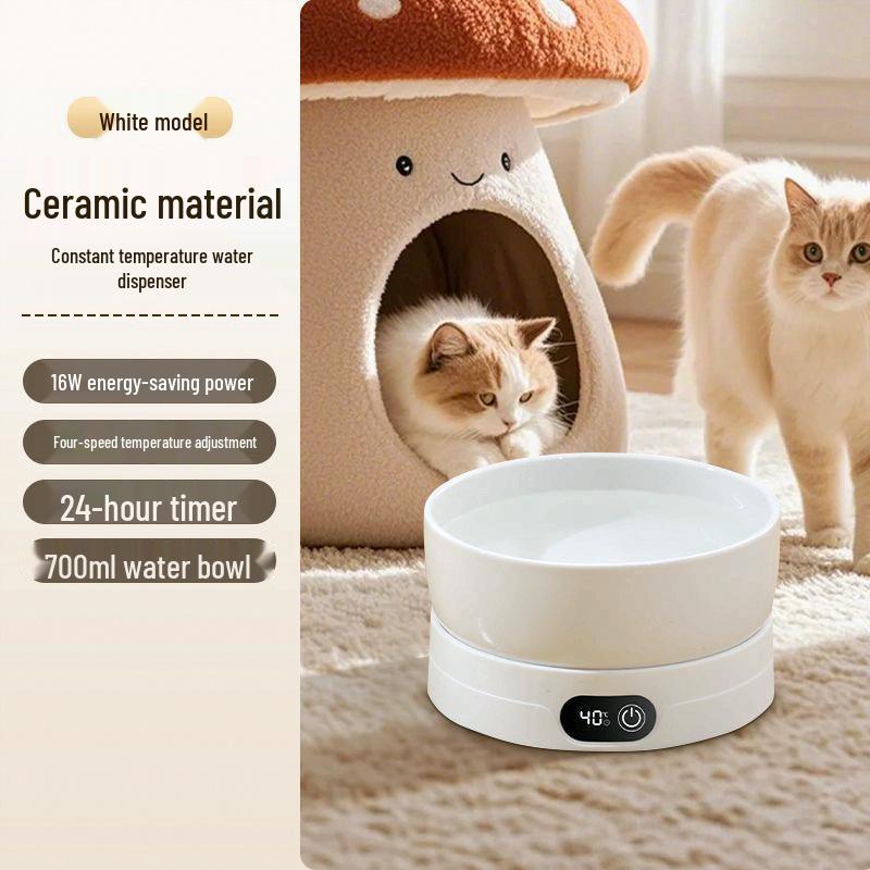 

Heated Pet Water Fountain with Thermostat - Large Capacity Bowl for Cats and Dogs, Separate Yogurt Maker Default