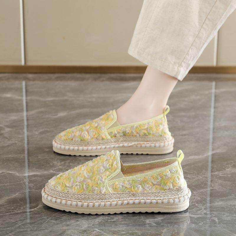 Hot Sale Breathable Mesh Lace Ballet Flats Shoes Womens Espadrilles Casual Floral Women'S Loafers Zapatillas Fisherman