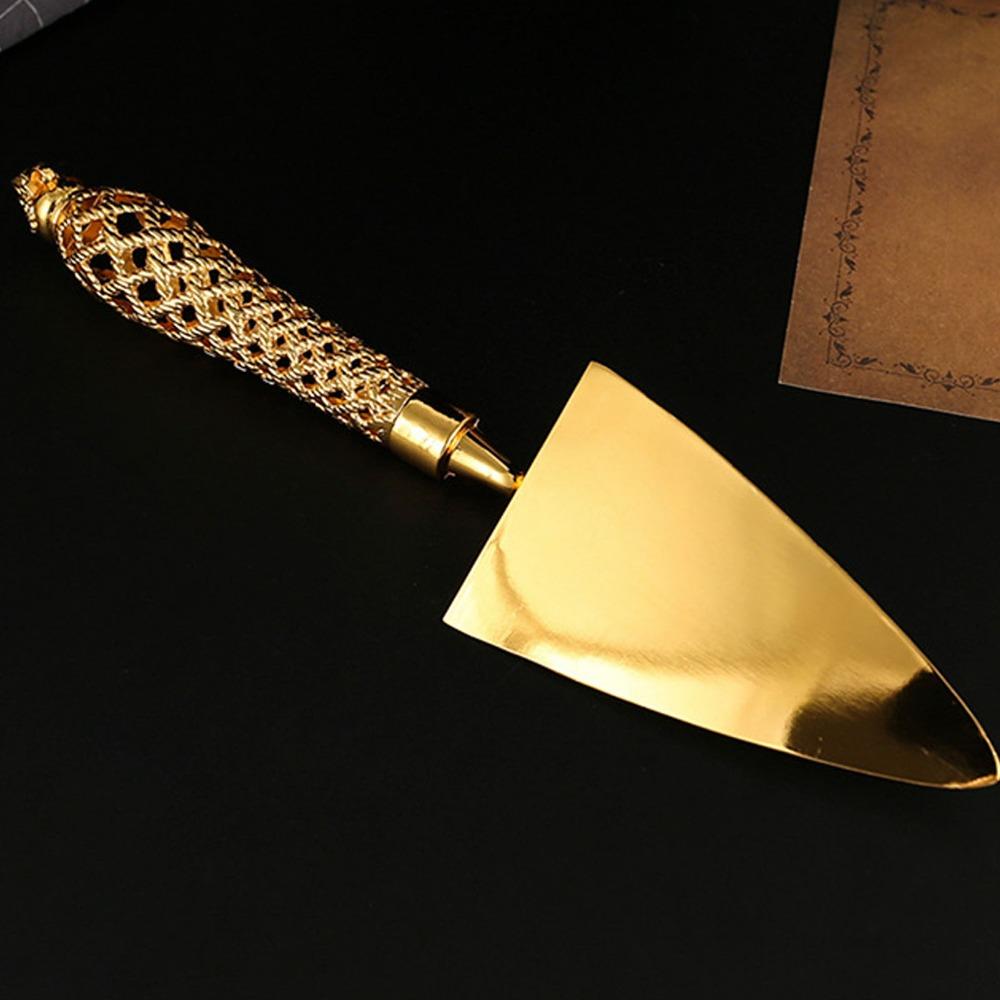 Rutschfester Griff Kuchenschneider Servierspatel Gold Graviertes Kuchenschneider-Set Für Hochzeit