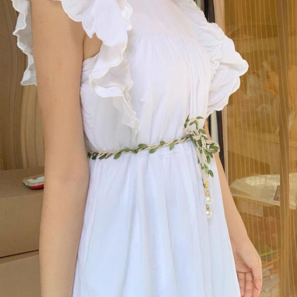 Leaf Leather Weave Waist Chain Bohemian Dress Decoration Fashion Ethnic Style Waist Belt Party
