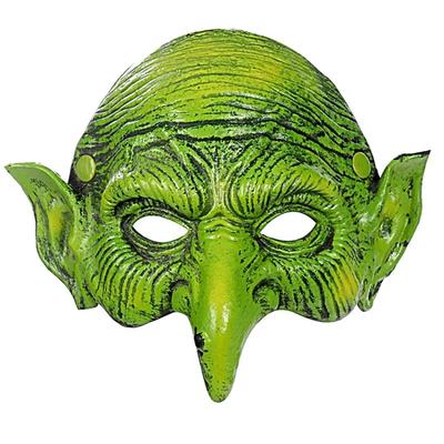 Cadı Maskesi Yeni Cadılar Bayramı Aksesuarları Karnaval Partisi Sahne Aksesuarları Yarım Yüz Yeşil Cadı Maskesi Kara Büyü PU Maske
