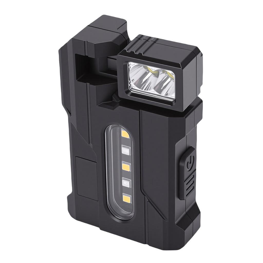 Rechargeable EDC Flashlight 1200mAh Portable Flat Pocket Flashlight Magnetic Bright Flashlight with Rotable Lamp Head