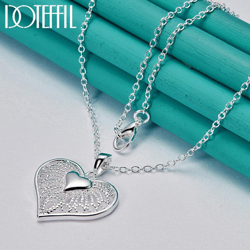 

Ожерелье с подвеской в виде сердца из стерлингового серебра 925 пробы, модные ювелирные изделия O-40cm