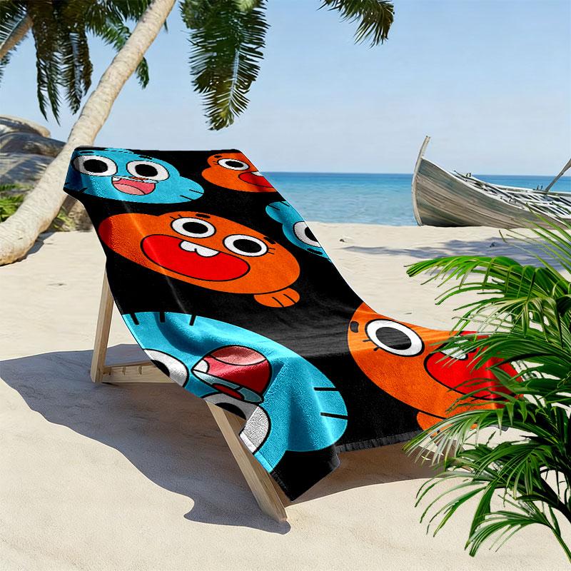 Gumball Print Beach Towel, Large Soft Quick Dry Towel for Beach Camping Swimming