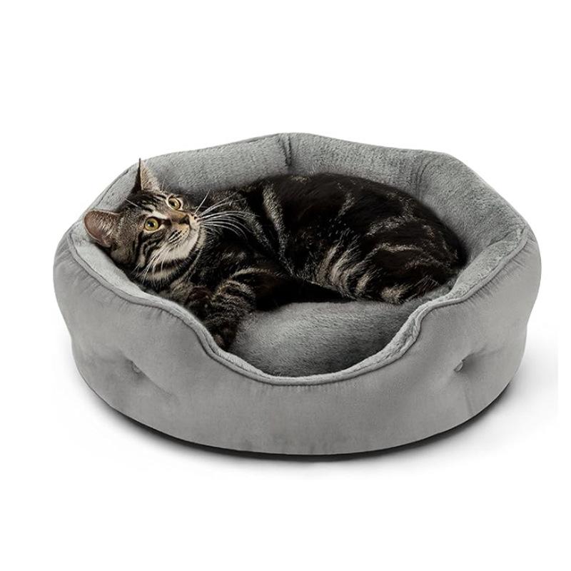 Premium cat Beds for Indoor Cat and Small Medium Size Dog Bed Soft Comfortable Washable Pet Bed