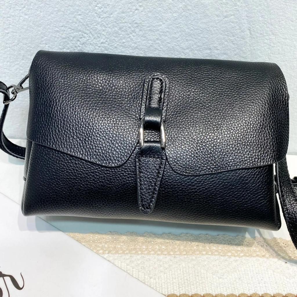 High Quality Cow Leather Women's Shoulder Bag Crossbody Lady Casual Handbag Underarm Pouch Multiple Compartments Messenger Bag