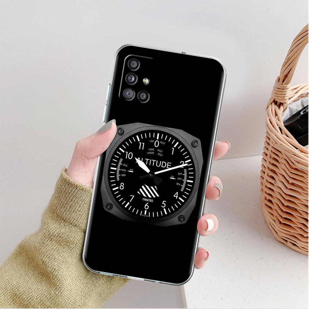 Aviation Aeroplane Helicopter Cockpit Instrument Clear Case For Samsung Galaxy A52 A12 A51 A32 A21s A71 A32 A22 AA50 Phone Cover