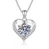 Heart Pendant Necklace 1-3CT Moissanite Chain Valentines Day Jewelry Women