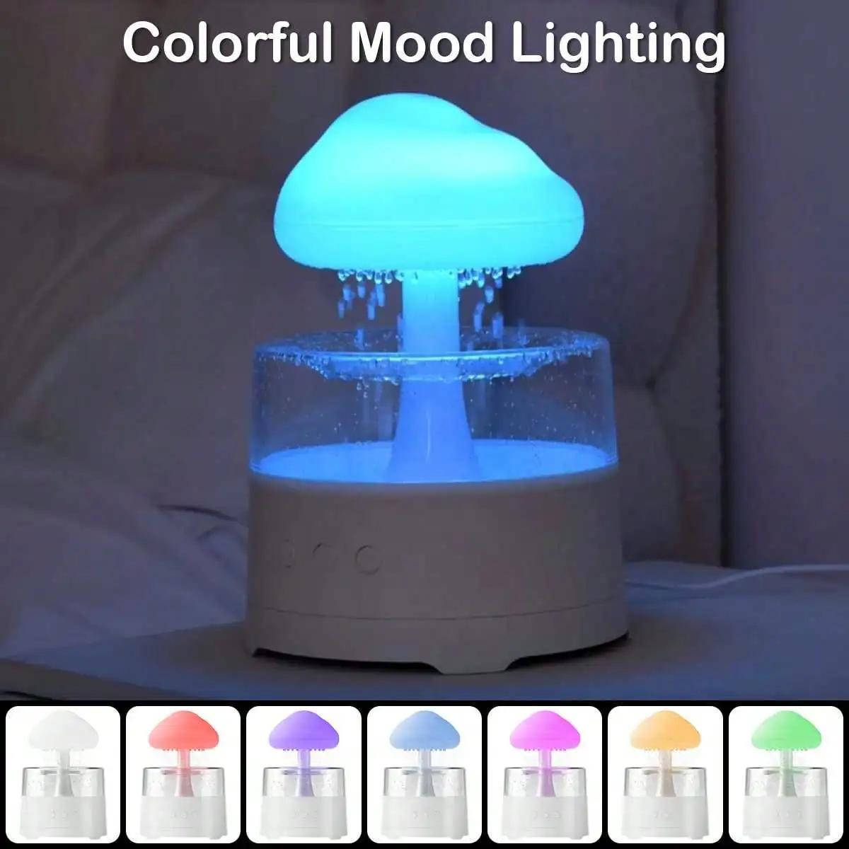 

1PC Mushroom cloud with atomizing diffuser humidifier aromatherapy diffuser colorful gradient lighting atmosphere night light белый