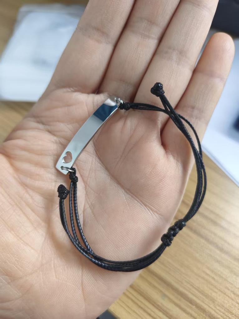 10Pcs/Lot Curved Strip Charm Bracelets Mirror Polish Stainless Steel Adjustable Bracelets For Women's Christmas Jewelry