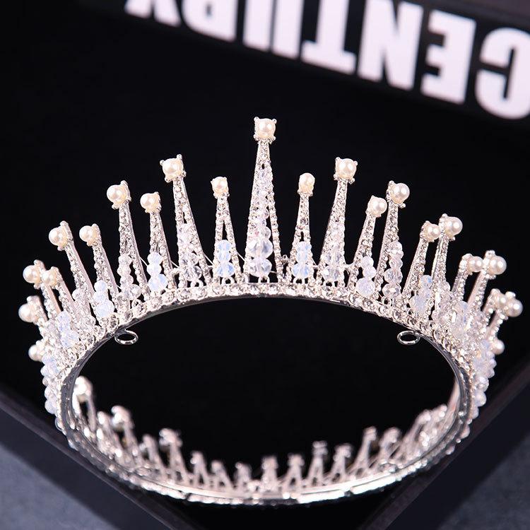 

Невеста свадебное платье аксессуары для волос горный хрусталь кристалл полный круг круглая корона день рождения ужин корона головной убор роскошные аксессуары
