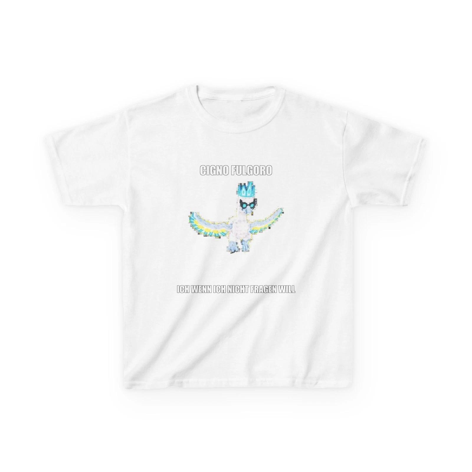 Cigno Fulgoro Kids T-Shirt | Brainrot Meme Shirt Funny Viral Internet Humor Gift M
