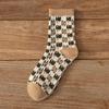 Women's Spring and Autumn Thickened Warm Wool Socks, Trendy Socks, Mid-calf Socks, Cartoon Bear Jacquard Women's Socks