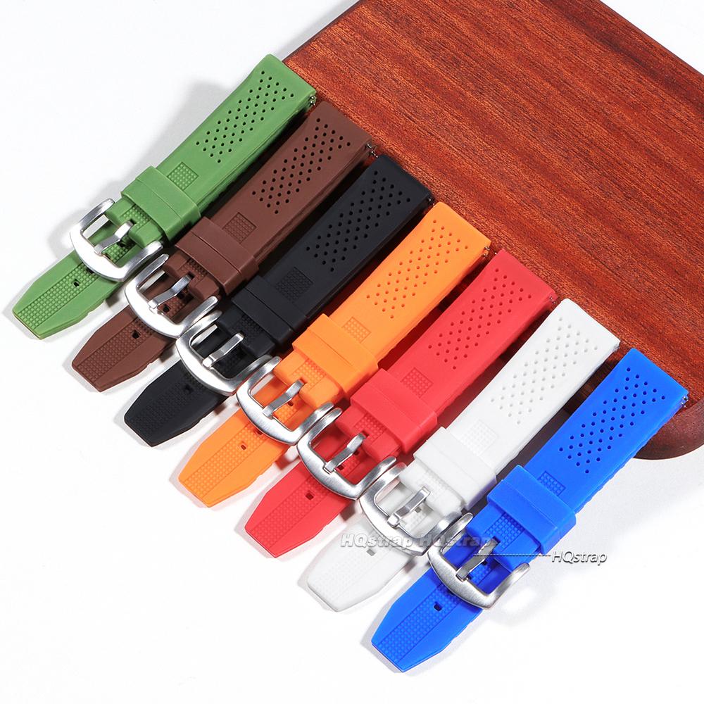 Universal Watch Straps 16 18 20 22 24mm Quick Release Silicone Band Soft Rubber Wristband Men Women Breathable Sport Bracelet