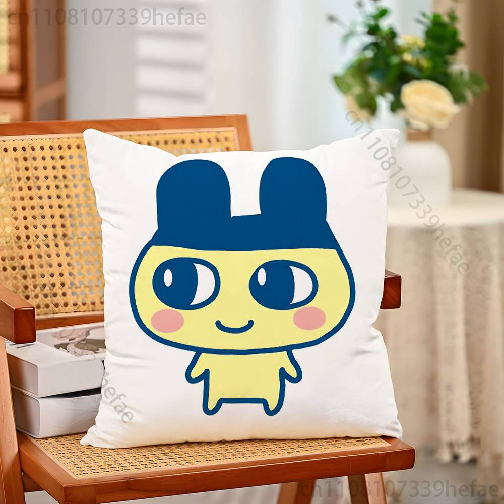 TTamagotchi MMametchi Funny Pillow Case Antidustmite Pillowcase Invisible Zipper Silky Short Plush Sofa Cushion Cover