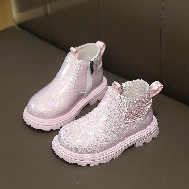 Children's fashion British short boots new 2025 spring and autumn boys single boots foreign versatile Martin boots girls leather boots tide