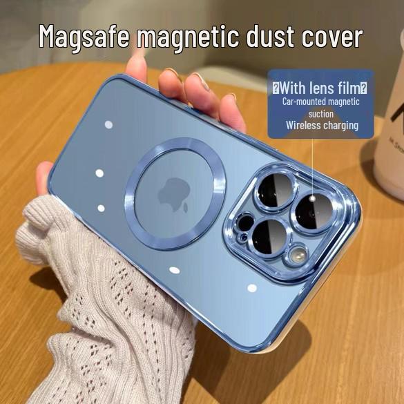 iPhone 17 Dustproof Electroplated Case with CD Pattern, Magnetic Suction, E Lens Film for 15 Pro, Soft Case Compatible with 16.