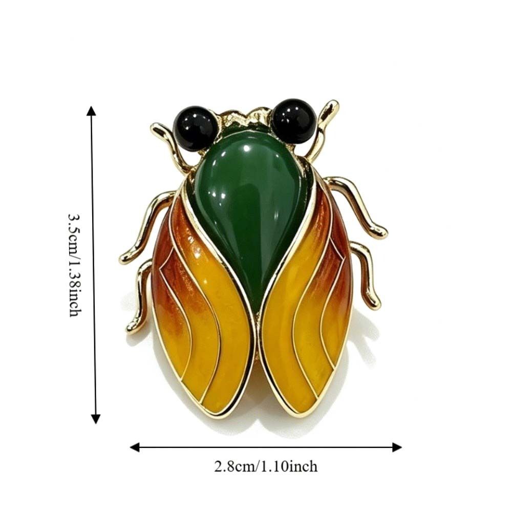 Chinese Style Cicada Brooch Real-like Enamel Brooch Vintage Insect Lapel Pin Gifts