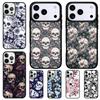 Gothic Floral Skull Phone Case for iPhone 17 Air 16 15 11 12 14 13 Pro Max Shockproof Cover