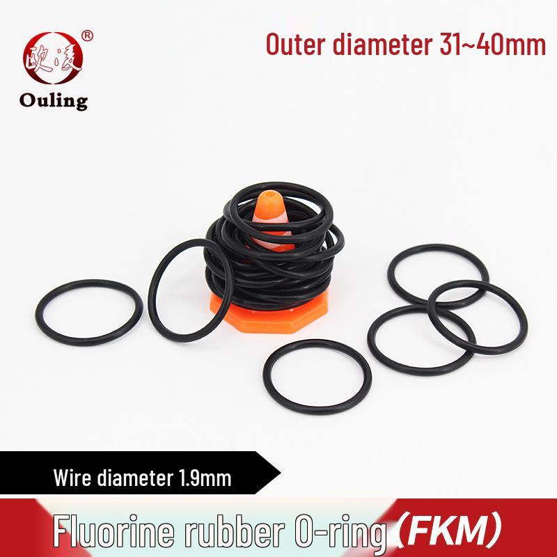 Black Fluororubber O-Ring Waterproof OD 31-40mm x 1.9mm 31mm OD (5 pcs) Black Fluororubber O-ring