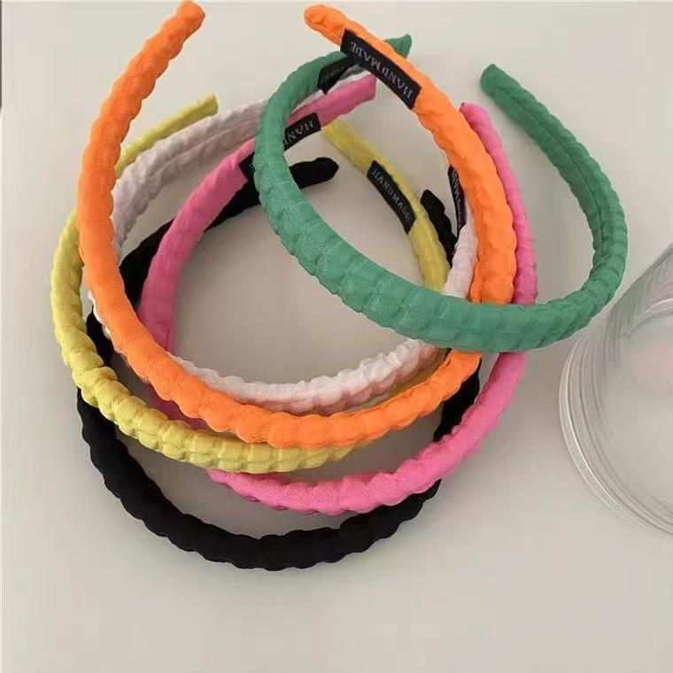 Candy Color High Crown Face Washing Headband with Sponge Hairband Pattern
