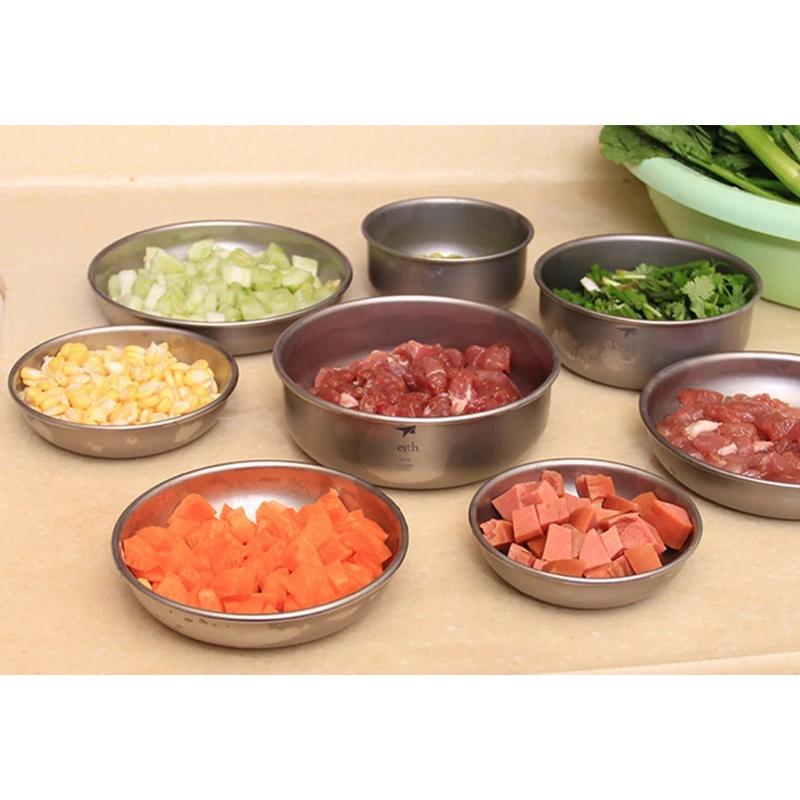 Keith Sets Titanium Bowls Outdoor Camping Picnic Tableware Ultralight Portable Camping Bowl 600ml 700ml 800ml 900ml Ti5376
