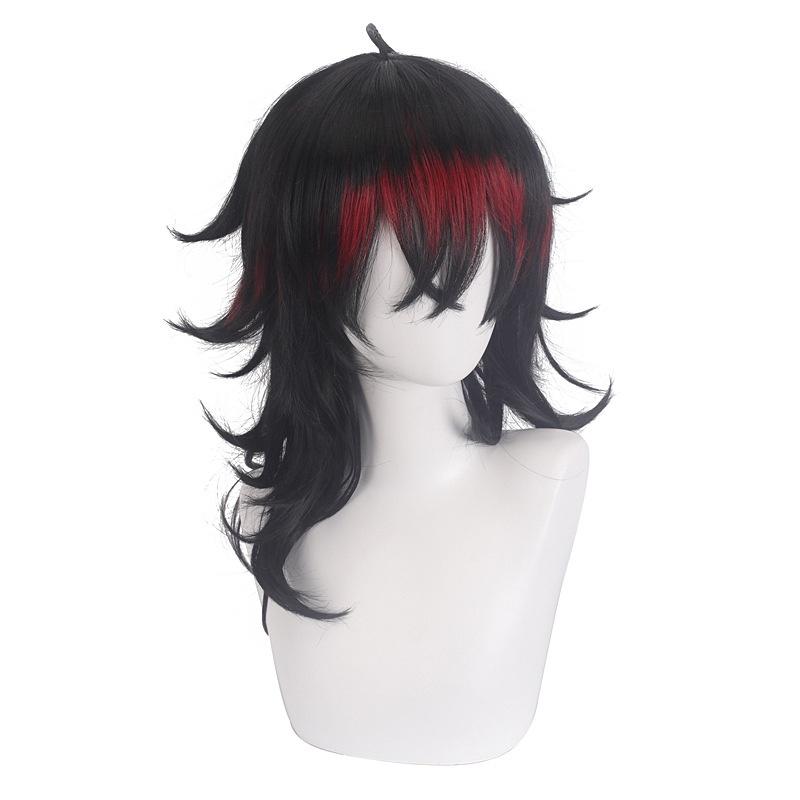 Vox Akuma Cosplay Wig Long Black Hair With Stunning Gradient Red Highlights