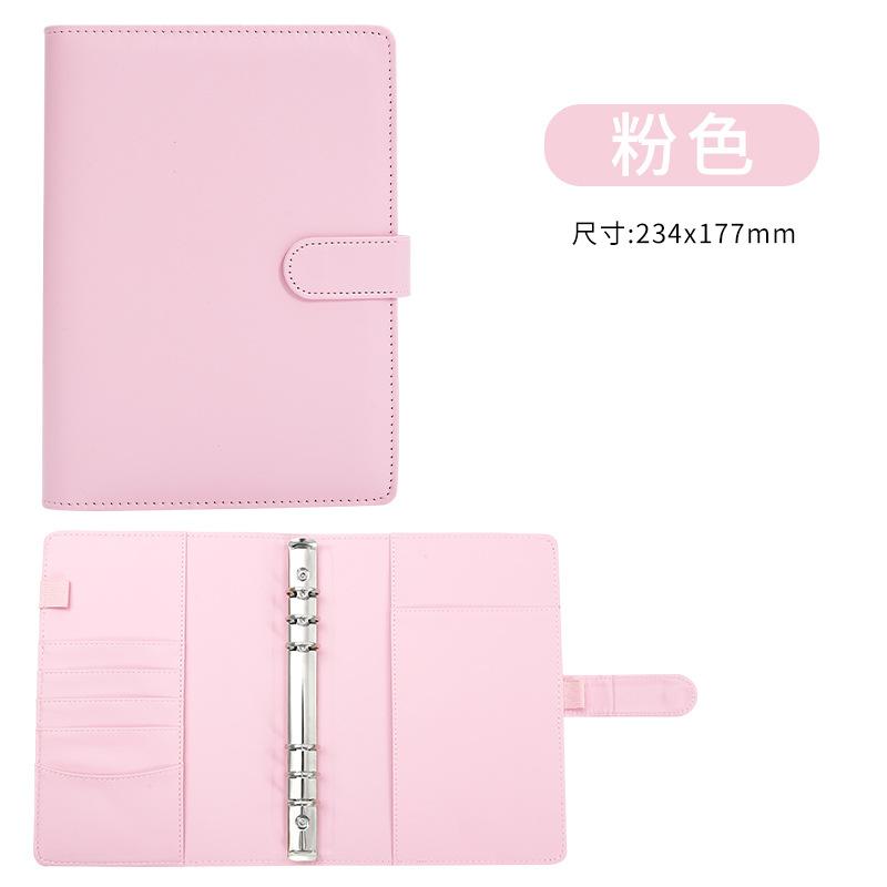 Cross-border for Hot-selling A5 Macaron Loose-leaf Notebook Multi-function Travel Diary Notepad Gift Hand Account (as the picture,None&A5)