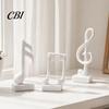 Study Room Decoration 3Pcs Minimalist Music Note Resin Sculpture, Treble Clef & Eighth Quarter Desk Desktop Decor for Piano Living Room, Matte
